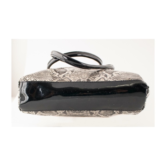 Vintage Grey Vinyl Snakeskin Animal Print Tote Bag - Picture 2 of 2